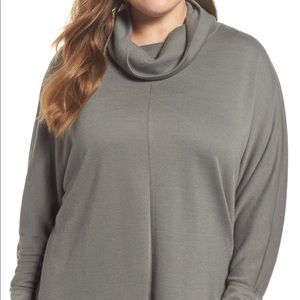 Caslon Cowl Neck Pullover Olive 3x